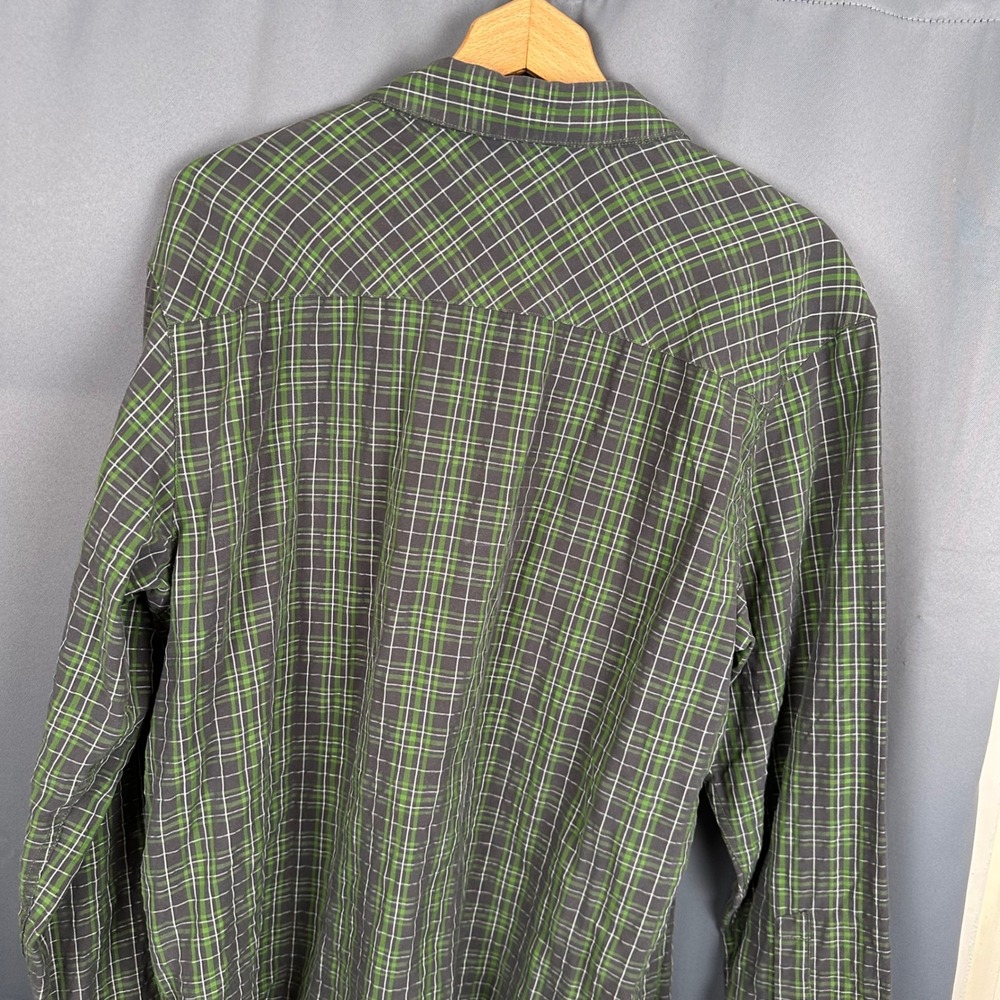 Columbia Mens Large Green Plaid Long Sleeve Button Down Hiking Shirt Omni-Shade - Picture 6 of 7